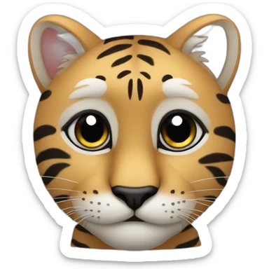Big cat black cute sticker
