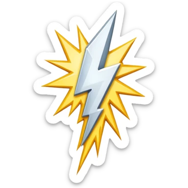 a white lightning emoji sticker
