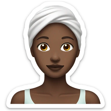 White girl doing skincare sticker