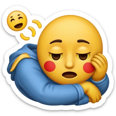 Create me an emoji of how someone would feel after a crazy stressful day and they are just over it sticker