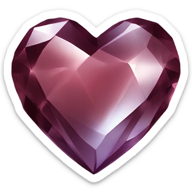 burgundy crystal heart sticker