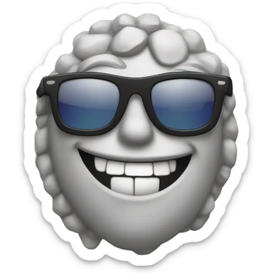 A fun, illustrated rock with a pair of cool sunglasses and a big grin. Add text with "R.C.T." or a small “Really Cool Team” label sticker