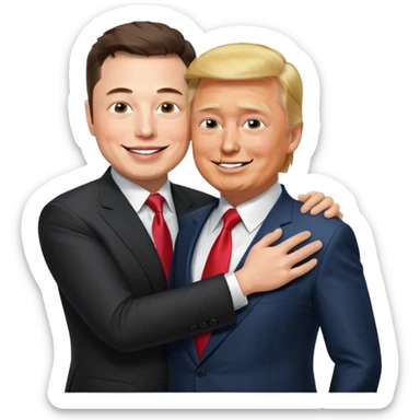 elon musk giving trump backshoots sticker