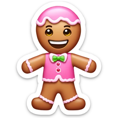 pink ginger bread man  sticker