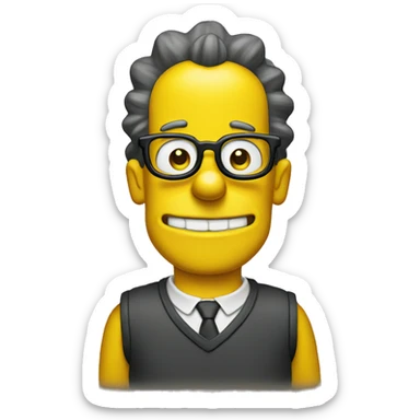 Bart simpsons with glasses and smile on his face  sticker