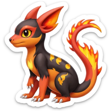 Umbreon-Charmander-Charmeleon-Guilmon-fusion sticker