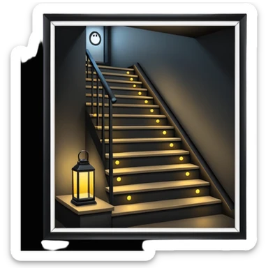 Lights Down stairs in the basement sticker