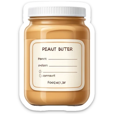 food jar like peanut butter with wireframe outline label, simple line drawing label, container with geometric line label sticker