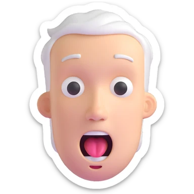 white man character with open mouth, expressive, as if loudly saying sticker