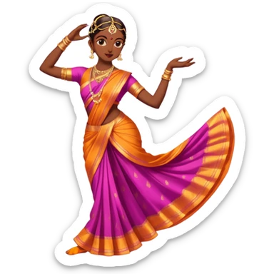 Bharatanatyam dancer in a full length dance pose sticker