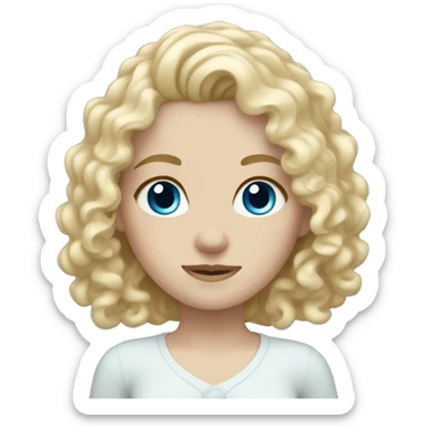 pale girl with blue eyes and curly blonde hair sticker