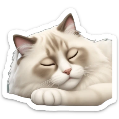 sleeping ragdoll cat sticker