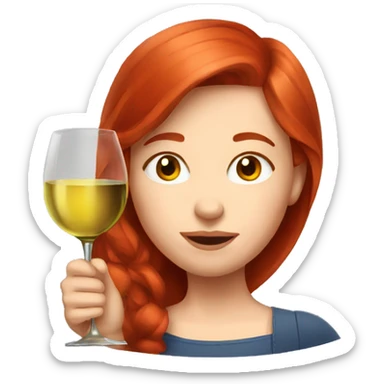 Red hair girl Portrait of a red-haired girl who drinks wine sticker