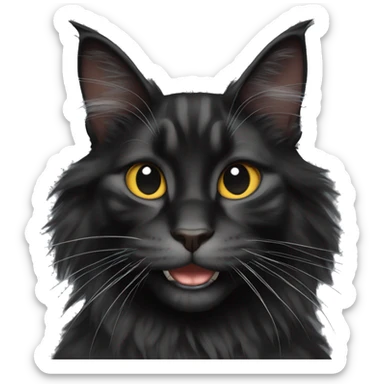 black maine coon smiling sticker
