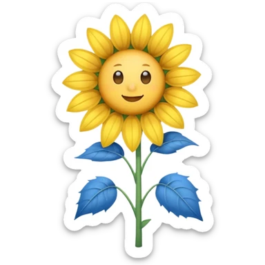 blue tiny sunflower sticker