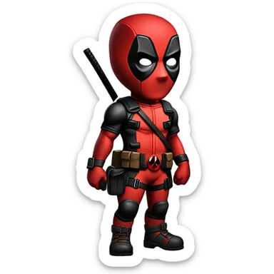 Cute deadpool character full body sticker