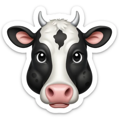 BLACK ADN WHITE COW HEAD sticker