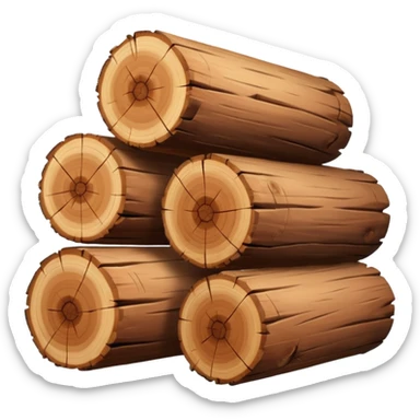 wooden logs sticker