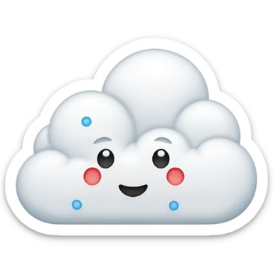 cloud with dots, simple, clear, no text sticker