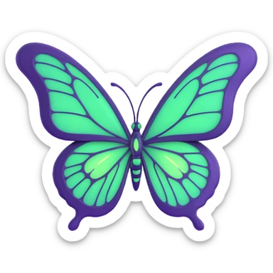 Add a glowing outline around the butterfly's wings, keeping the luminous #c0ff53 green, glowing highlights, magical particles, dreamy aura, fine elegant vein patterns, layered textures, ornamental details, and transparent background in a 3D cartoon, digital fantasy art style. sticker