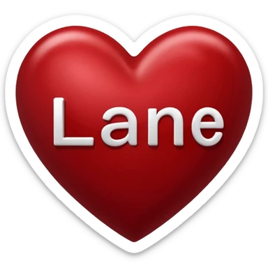 dark red heart with Lane in the middle sticker