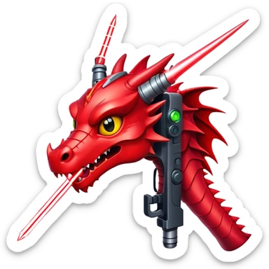 crazy-funny-cyberpunk-red-dragon-head-laser-sword-red sticker