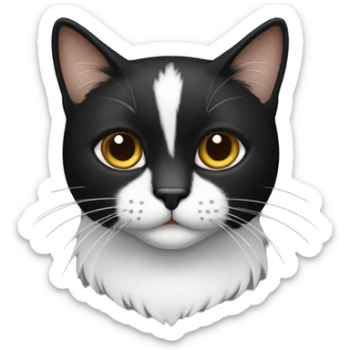 Gato frajola, branco e preto, fofo, apaixonado sticker