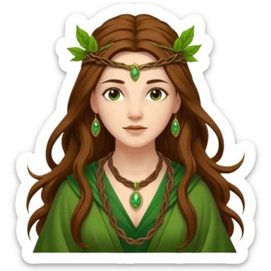 Leaf-necklace druid queen sticker