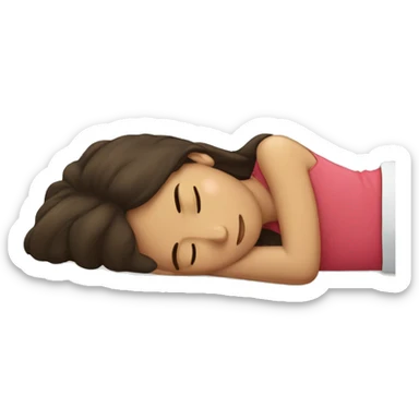 Brunette girl sleeping sticker
