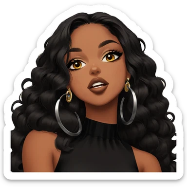 dark beauty portrait with earrings sticker