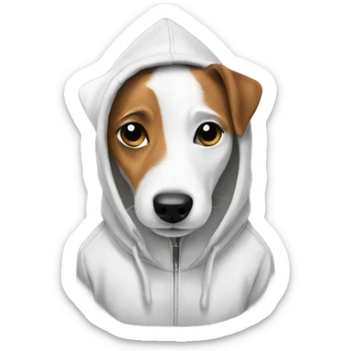 Jack Russell dog wearing hoodie sticker