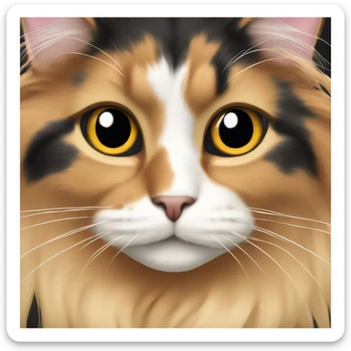long haired calico cat sticker