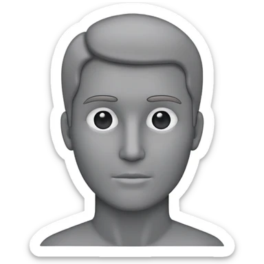 grey human silhouette with no facial features, no face, no eyes, no nose, no mouth, simple outline sticker