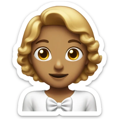 light-brown heart with white bow sticker