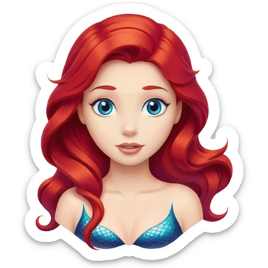 Ariel mermaid with red hair sticker