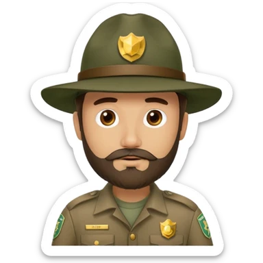 Male Park Ranger with beard  sticker