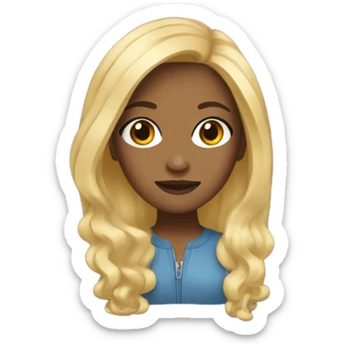 mixed girl with blonde hair sticker