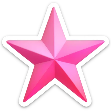 3D star icon, pink gradation, subtle highlights, modern 3D style sticker