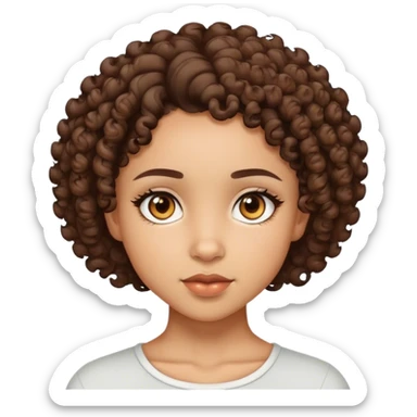 Lightskin girl with curly short  hair  sticker