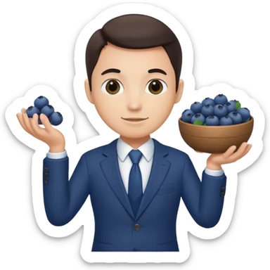 blueberries with a person in a suit sticker
