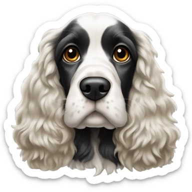 A black and white fully grown Cocker Spaniel sticker