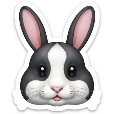 black and white dutch rabbit cute (ios7 style) sticker