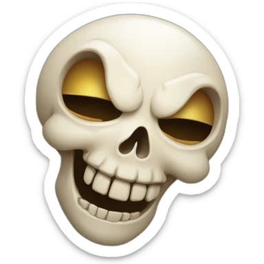 Skull laughing out loud sticker