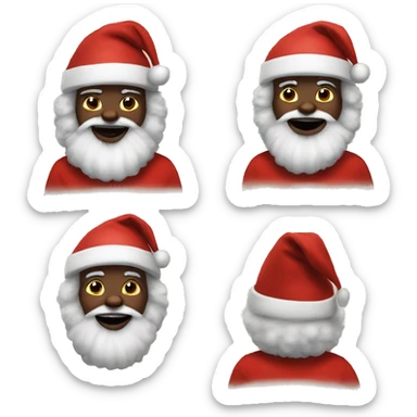 Black Santa w Afro  sticker
