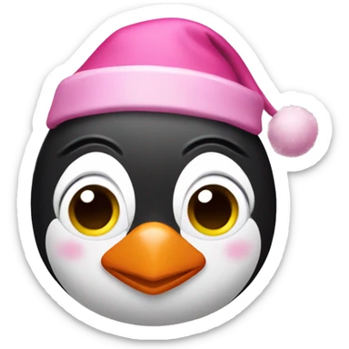 Pink Christmas penguin sticker