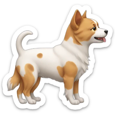Dog with cat on back sticker