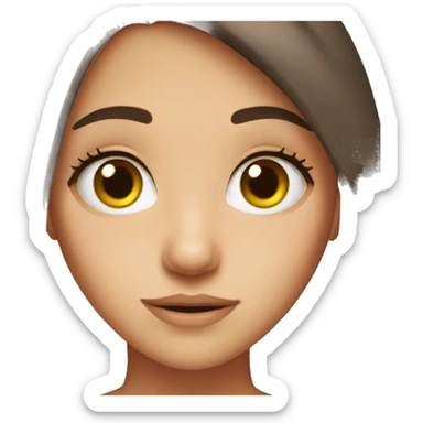 Brunette girl with hazel eyes sticker