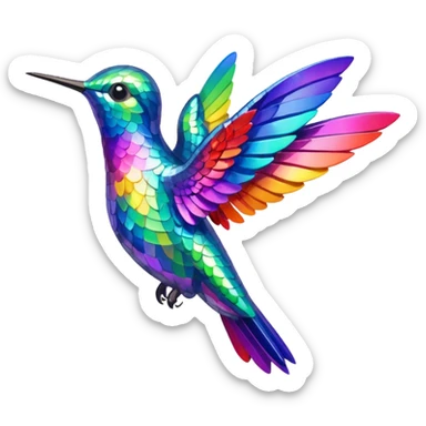 Rainbow hummingbird facing left  sticker