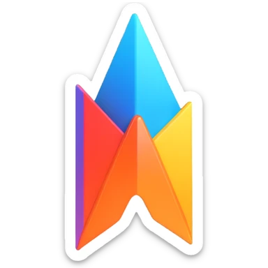 icon for browser extension called WordSpike, 3D macOS style, vivid details, with a sharp stylized W and dynamic color gradients, glossy finish sticker
