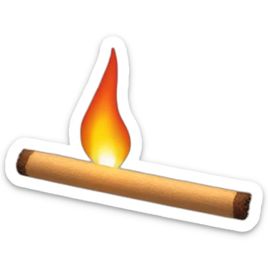 Matchstick fire sticker